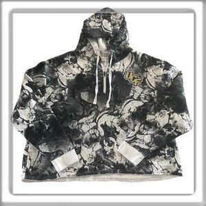 UCF University of Central Florida Knight Cropped Hoodie Tie Dye Women’s Size XL